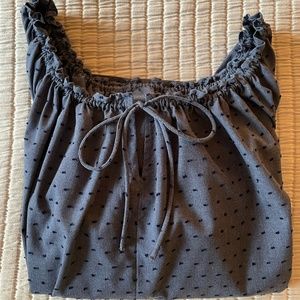 Lou & Grey Swiss Dot Chambray Blouse